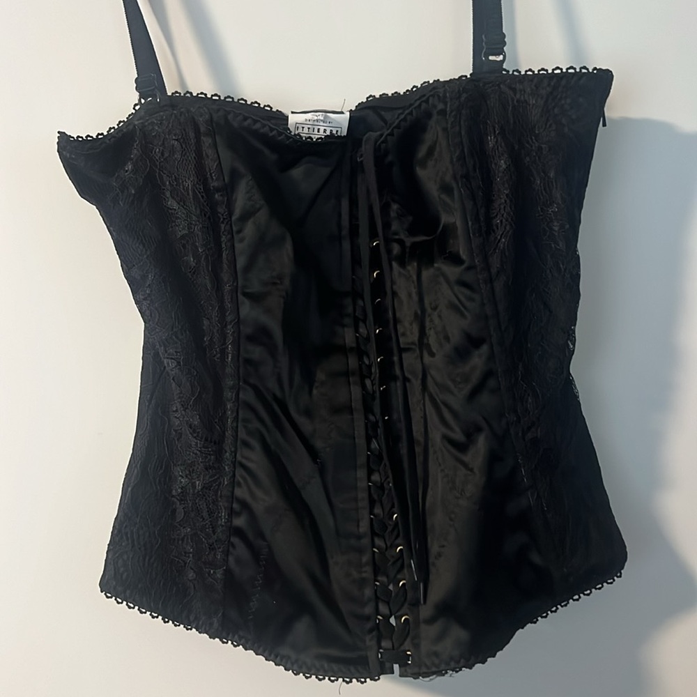 1990s D&G by Dolce and Gabbana Black Lace Corset